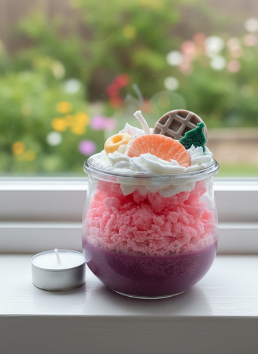 Handgegossene Duftkerze mit Vintage-Design im Glas