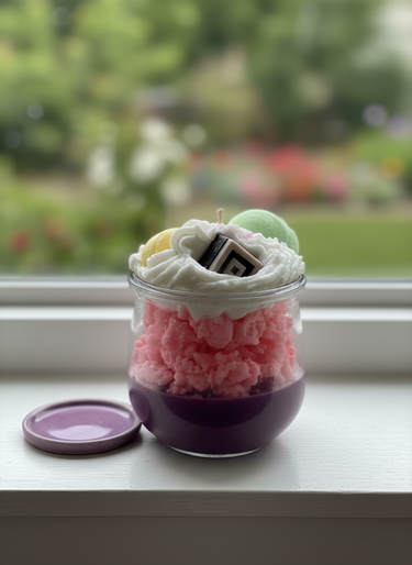 Glas mit handgegossener veganer Sojawachs-Duftkerze