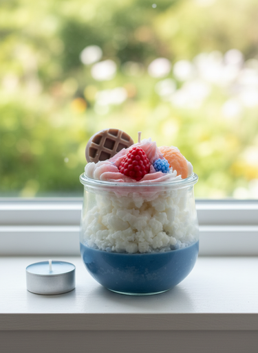 Handgegossene vegane Sojawachskerze im Glas