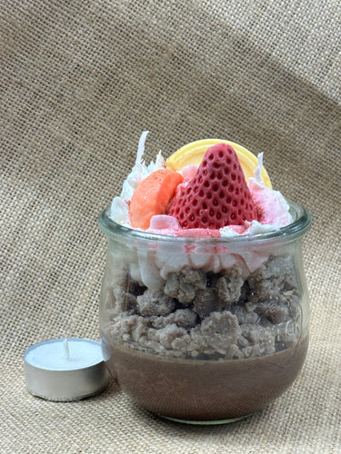 Schoko-Macaron Duftkerze im Glas