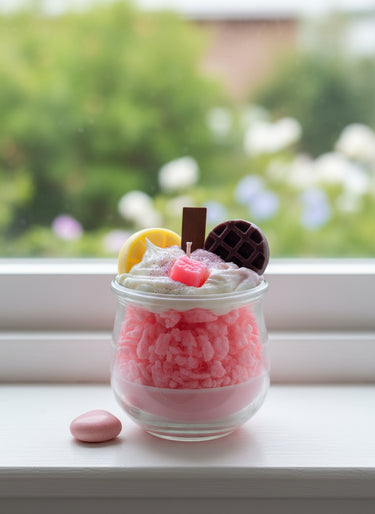 Waffel-Popsicle Duftkerze handgegossen aus Sojawachs