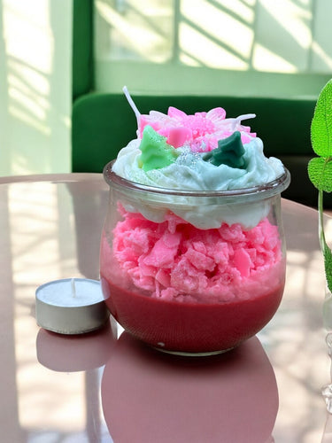 Duftkerze aus Sojawachs mit Frostblütenduft im Glas Geschenk zu