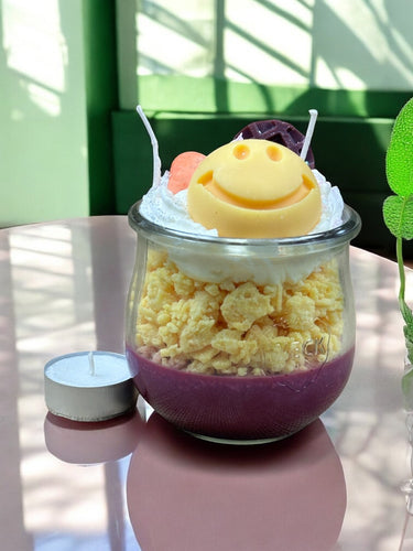 Gelbe Smiley Dream Duftkerze im Glas