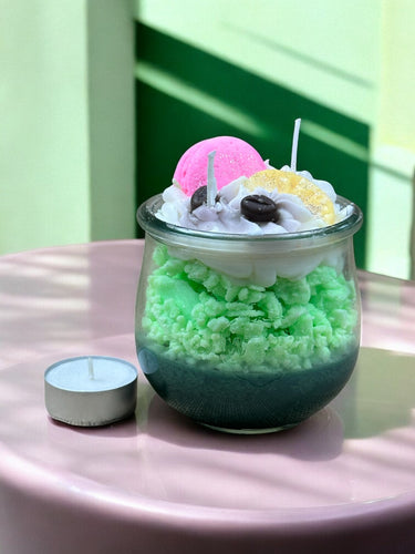 Duftkerze in Macaron-Form aus Sojawachs