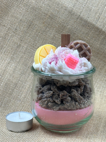 🧇 Frühstücks-Dessert Duftkerze im Glas mit Zitrone & Waffel | Modekerzen