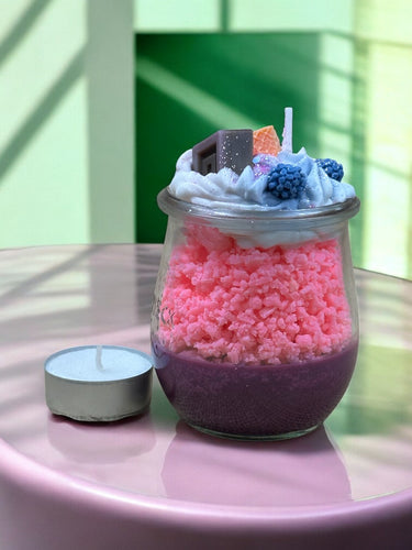 Fruchtig cremige Duftkerze in Dessertglas vegan