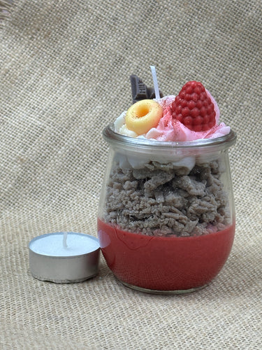 🍓 Fruchtige Praline – Duftkerze im Glas mit Himbeere & Schokostück | Modekerzen