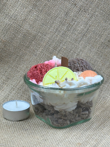 Citrus-Eis-Duftkerze in Schale