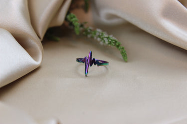 kiderschmuck Titan Ring mit EKG Motiv