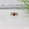 ring mit herz blumen, und stein motiv