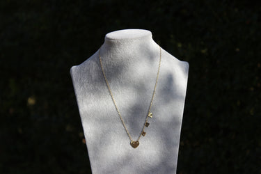 Koreanischer Stil Herz Diamanten Edelstahlkette, 14K vergoldet - Für Damen