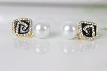 Moderne Herzform Blumenknoten Ohrringe mit Strass für Damen - Stylisch & Einfach