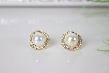 Saturnus-Ring Ohrring mit Zirkonia und weißer Perle für Damen
