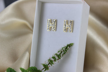 Hervorragender Damen-Ohrschmuck, mit Steinen verziert, in H-Form