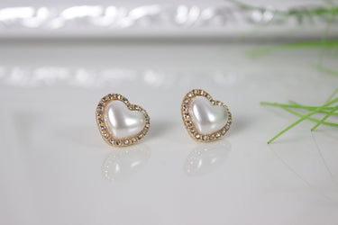 Moderne, schlichte Herzlegierungs-Ohrringe mit Strass für Damen